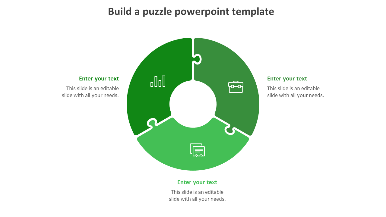 build a puzzle powerpoint template-green